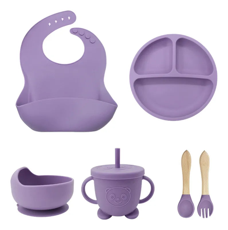 Vajilla Silicona Set X6 Alimentos Bebe